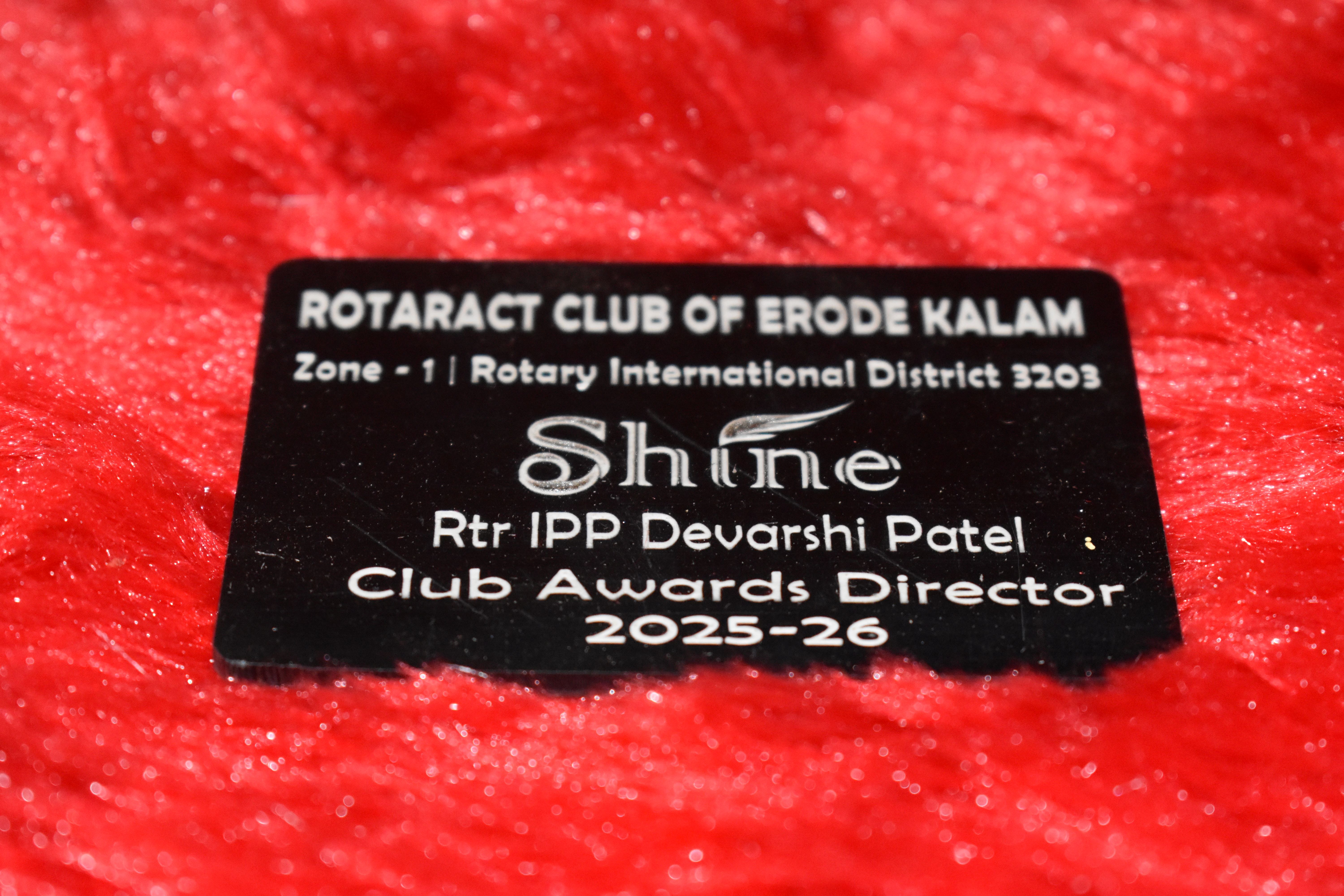 Acrylic engraving badge